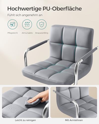 Songmics 2 x Barhocker mit Armlehnen Lehne grau - 6