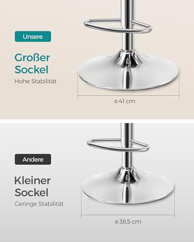 Songmics 2 x Barhocker mit Armlehnen Lehne grau - 7