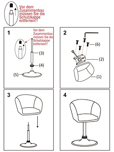 WOLTU BH24br-1 Barsessel 1er Set - 6