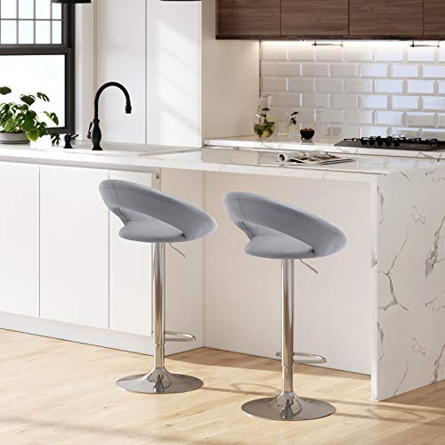 Songmics 2er-set Barhocker mit Armlehnen Höhenverstellbar Kunstleder - 2