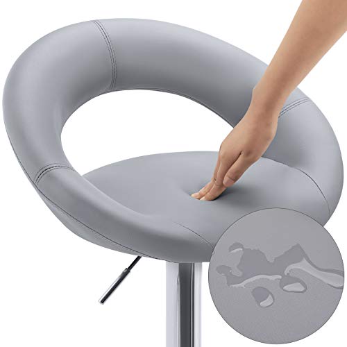 Songmics 2er-set Barhocker mit Armlehnen Höhenverstellbar Kunstleder - 4