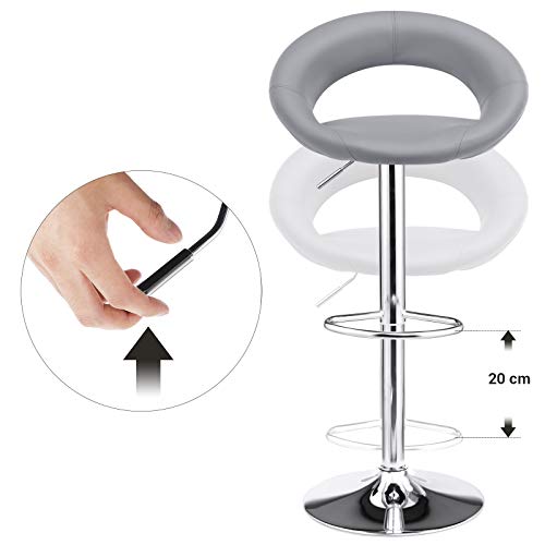 Songmics 2er-set Barhocker mit Armlehnen Höhenverstellbar Kunstleder - 6