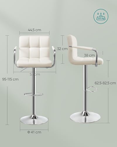 Songmics 2er-Set Barhocker Weiß - 2