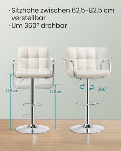 Songmics 2er-Set Barhocker Weiß - 8