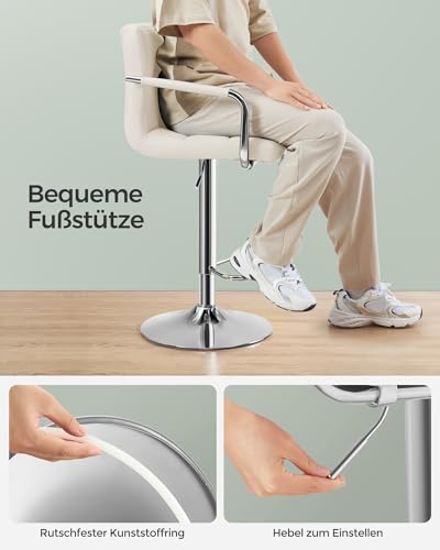 Songmics 2er-Set Barhocker Weiß - 6