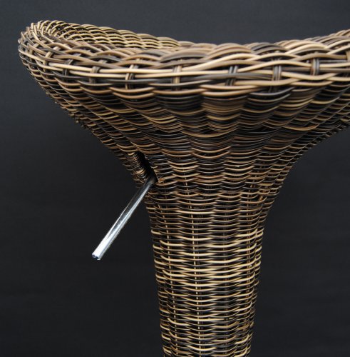 1 x Barhocker Rattan Barstuhl Braun Club Barsessel Drehstuhl Korbgeflecht - 7
