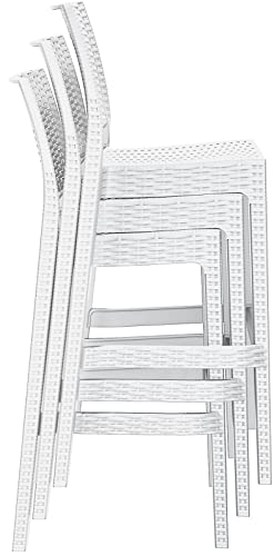 CLP Outdoor Barhocker JAMAICA Rattan Weiß - 9