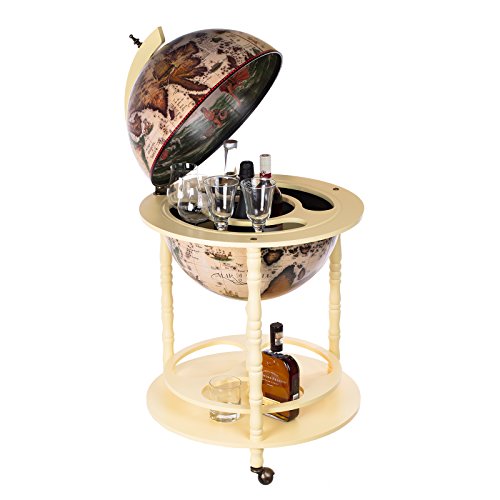 Riesiger Barwagen 45001 mit massiven Eukalyptusholz Säulen in Elfenbeinweiss - 8