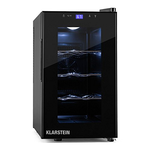 Klarstein Reserva Piccola Weinkühlschrank Getränkekühlschrank (25 Liter, 8 Flaschen, LED-Display, verspiegelte Glastür) schwarz - 5