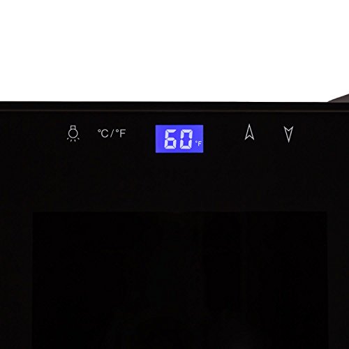 Klarstein Reserva Piccola Weinkühlschrank Getränkekühlschrank (25 Liter, 8 Flaschen, LED-Display, verspiegelte Glastür) schwarz - 6