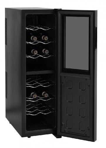 Amstyle Weinkühlschrank SlimLine 2 Temperaturzonen Klima-Zonen Schwarz 45 Liter 16 Flachen Getränkekühlschrank 8-18°C Weinkühler Weinklimaschrank Glastür Freistehend Rot & Weißwein Höhe 95cm (EEK: B+) - 3