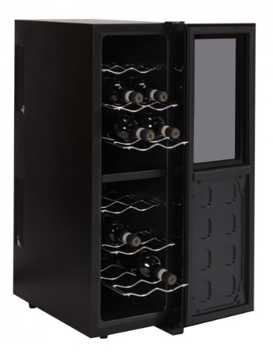 Amstyle Weinkühlschrank SlimLine 2 Temperaturzonen Klima-Zonen Schwarz 45 Liter 16 Flachen Getränkekühlschrank 8-18°C Weinkühler Weinklimaschrank Glastür Freistehend Rot & Weißwein Höhe 95cm (EEK: B+) - 5