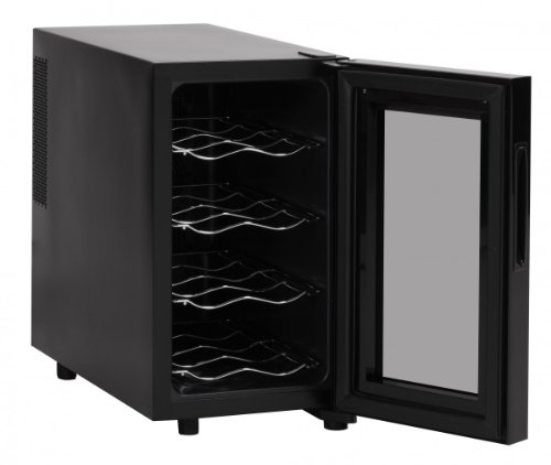 AMSTYLE Design Weinkühlschrank 23 Liter 8°C-18°C – 8 Flaschen Weinkühler schwarz EEK: ‚A‘ - 3