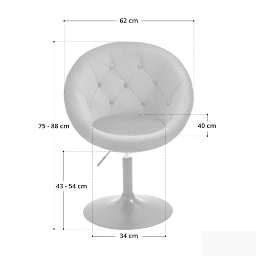 Lounge Sessel Havanna Clubsessel Barhocker Cocktailsessel Drehsessel (Schwarz) - 3