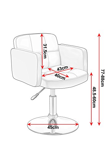 Clubsessel Sessel Kunstleder Creme Esszimmerstuhl Lounge Sessel höhenverstellbar drehbar Duhome 0493 - 5