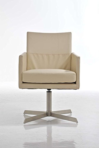 CLP stilvoller Edelstahl Clubsessel / Lounge-Sessel CUBIC, aus bis zu 4 Farben wählen creme - 2