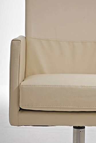 CLP stilvoller Edelstahl Clubsessel / Lounge-Sessel CUBIC, aus bis zu 4 Farben wählen creme - 3