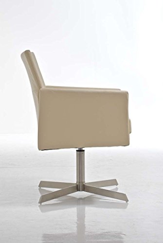 CLP stilvoller Edelstahl Clubsessel / Lounge-Sessel CUBIC, aus bis zu 4 Farben wählen creme - 4