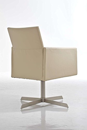 CLP stilvoller Edelstahl Clubsessel / Lounge-Sessel CUBIC, aus bis zu 4 Farben wählen creme - 5