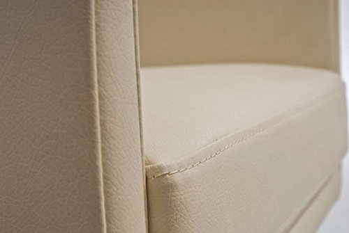 CLP stilvoller Edelstahl Clubsessel / Lounge-Sessel CUBIC, aus bis zu 4 Farben wählen creme - 6