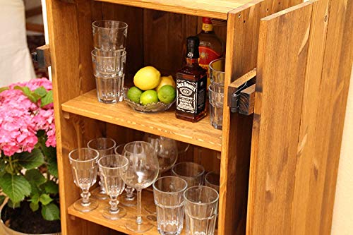 Barschrank Vintage shabby chic Landhaus Massivholz nussbaum - 6