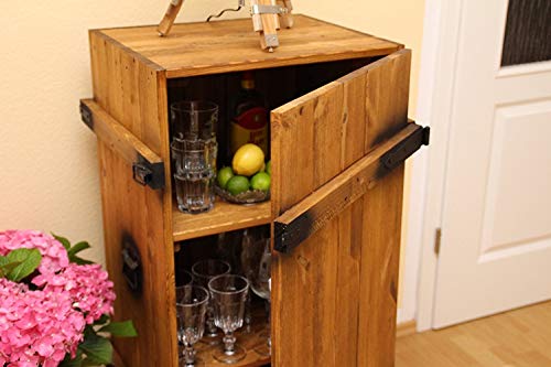 Barschrank Vintage shabby chic Landhaus Massivholz nussbaum - 7