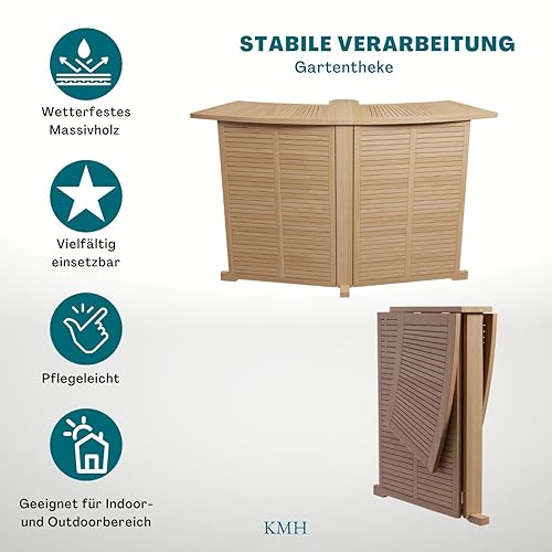 KMH® Gartenbar zusammenklappbar – ECHT TEAK - 3