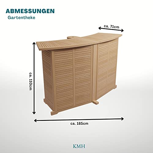 KMH® Gartenbar zusammenklappbar – ECHT TEAK - 4