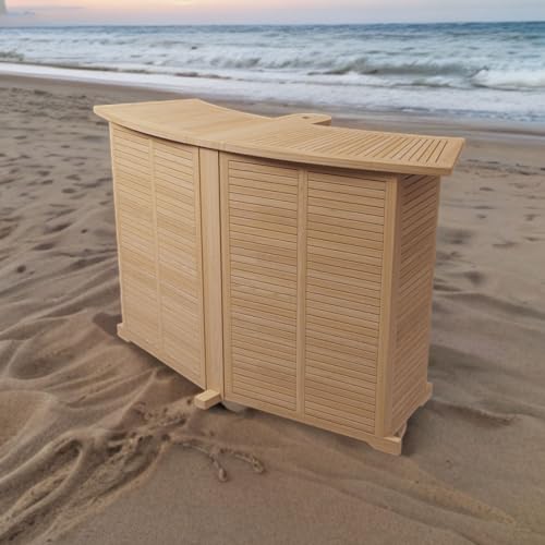 KMH® Gartenbar zusammenklappbar – ECHT TEAK - 2