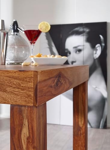 FineBuy Bartisch Massivholz Sheesham 80 x 80 x 110 cm Bistro-Tisch modern Landhaus-Stil Holz-Steh-Tisch quadratisch dunkel-braun Natur-Produkt Massiv-Holz-Möbel Hausbar Esstisch Echt-Holz unbehandelt - 6
