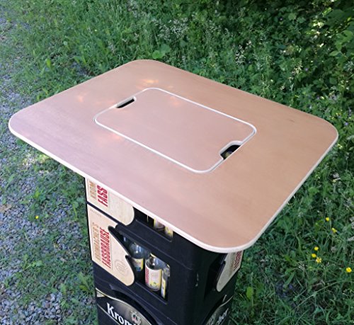 Original BestLoft® Tischaufsatz für Bierkasten – Stehtisch Partytisch Bistrotisch Tischaufsatz 70x58cm (Aufsatz+Servierbrett) - 3