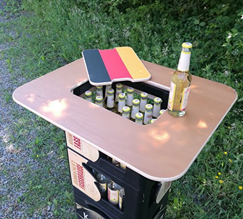Original BestLoft® Tischaufsatz für Bierkasten – Stehtisch Partytisch Bistrotisch Tischaufsatz 70x58cm (Aufsatz+Servierbrett) - 8