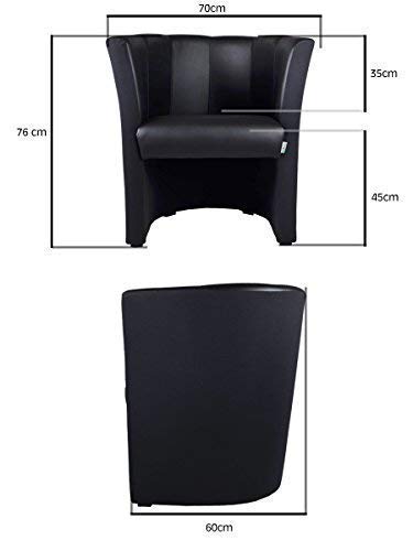 TOP Sessel Clubsessel Loungesessel Cocktailsessel Kunstleder Schwarz W042 01 - 4