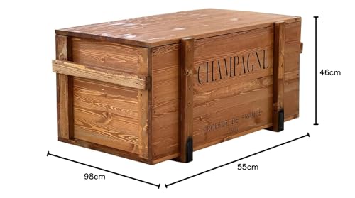 Uncle Joe´s Truhe Couchtisch Holzkiste Champagne – vintage – shabby chic - 2