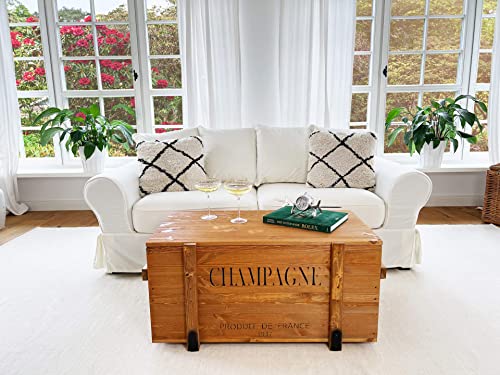 Uncle Joe´s Truhe Couchtisch Holzkiste Champagne – vintage – shabby chic - 4