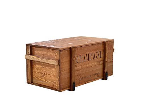 Uncle Joe´s Truhe Couchtisch Holzkiste Champagne – vintage – shabby chic - 8