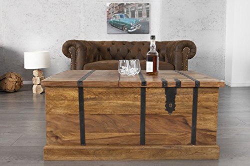 DuNord Design Couchtisch Hausbar BONAIRE 100cm Palisander Sheesham Massivholz Truhe Bar - 2