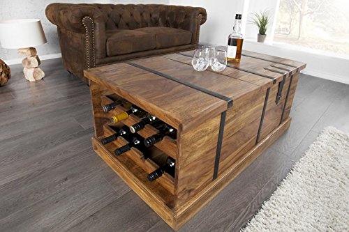 DuNord Design Couchtisch Hausbar BONAIRE 100cm Palisander Sheesham Massivholz Truhe Bar - 3
