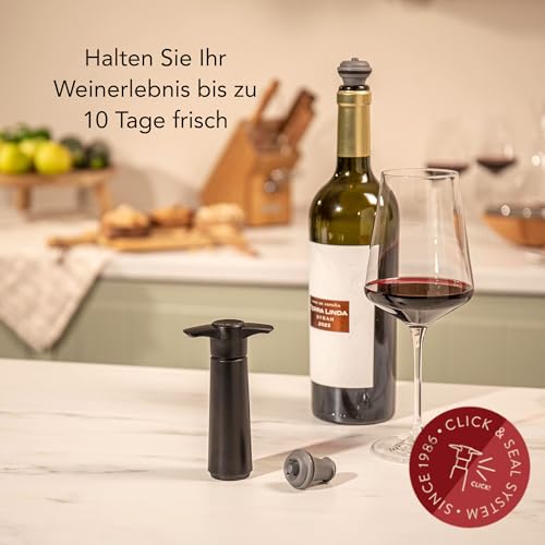 Vacu Vin 09814606 Weinpumpe schwarz mit 2 Stopfen - 3