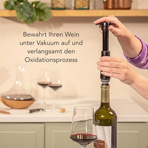 Vacu Vin 09814606 Weinpumpe schwarz mit 2 Stopfen - 2