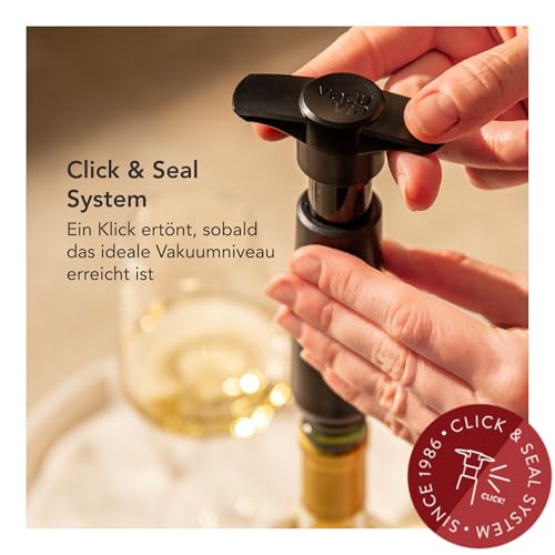 Vacu Vin 09814606 Weinpumpe schwarz mit 2 Stopfen - 5