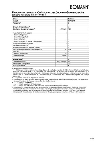Bomann KSW 344 Weinkühlschrank Freistehend / A / 131 kWh/Jahr / 52.0 cm / 16 Flaschen / elektronische Temperatursteuerung und -einstellung / schwarz - 3