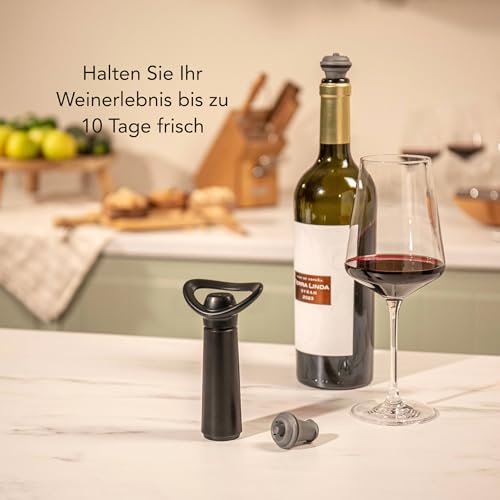 Vacu Vin 09874606 Weinpumpe Concerto mit 4 Stopfen - 2