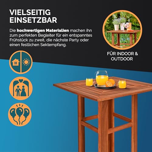 Deuba Stehtisch aus Akazienholz Bistrotisch Bartisch Party - 7