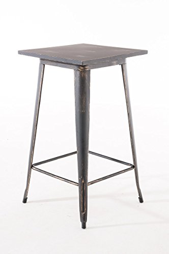 CLP Bartisch LOGAN aus pflegeleichtem Metall I Stehtisch mit Fußstütze I In verschiedenen Farben erhältlich schwarz-gold - 2