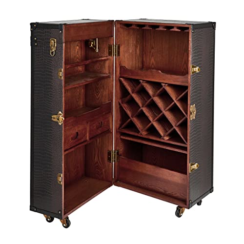 BUTLERS Hemingway Barschrank – Antike Kofferbar mit Weinregal - 3