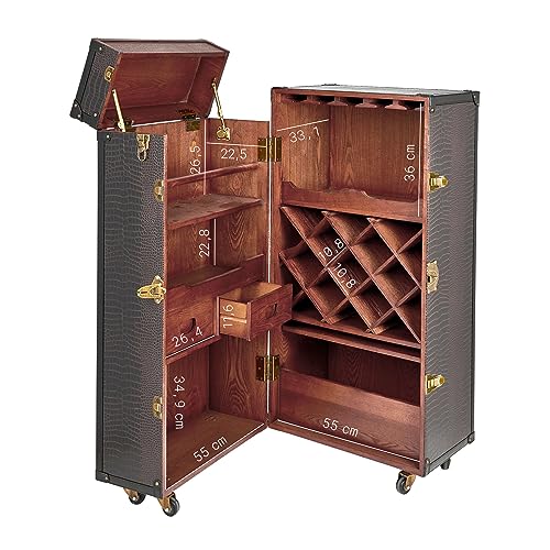 BUTLERS Hemingway Barschrank – Antike Kofferbar mit Weinregal - 5