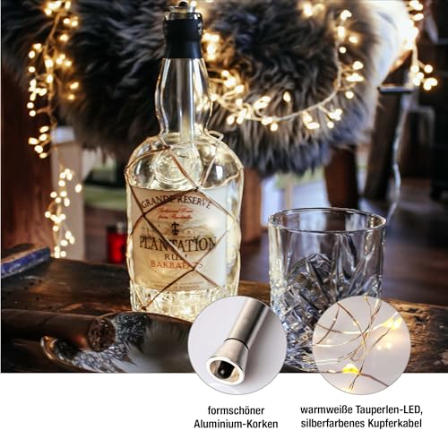 3er-Set LED-Flaschenlichterkette mit Metall-Korken - 4