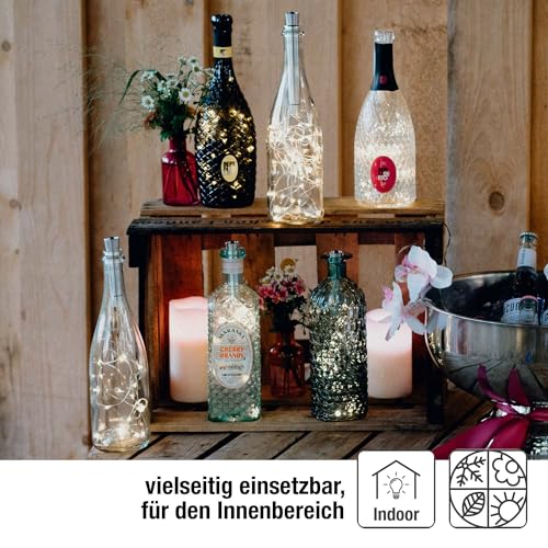 3er-Set LED-Flaschenlichterkette mit Metall-Korken - 5