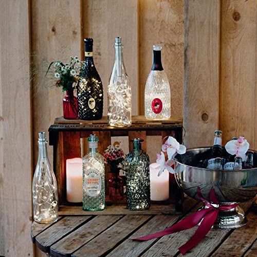 3er-Set LED-Flaschenlichterkette mit Metall-Korken - 8